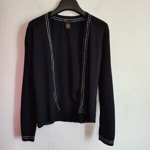 Ladies Petite SZ PP Grace Elements Black Cardigan